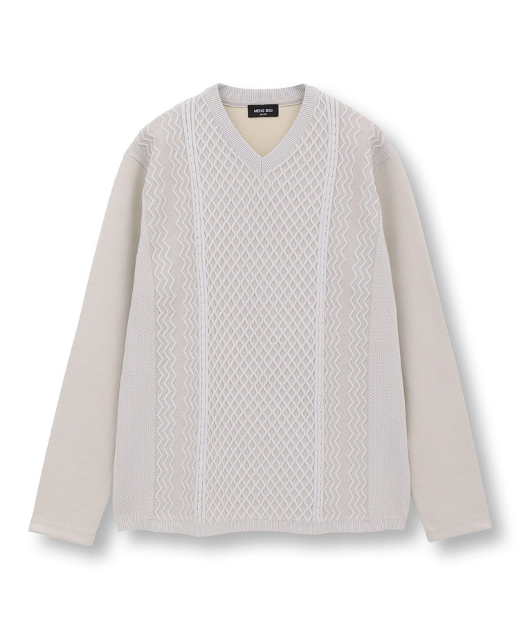 ニットコンビ フェイクスエード長袖Tシャツ