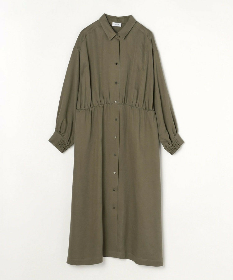 【大きいサイズ】テンセルサテンシャツドレス