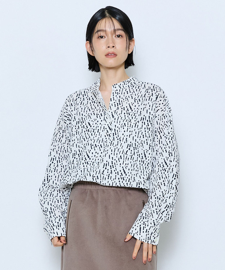 feerique ドローイングドットPtスキッパーシャツ