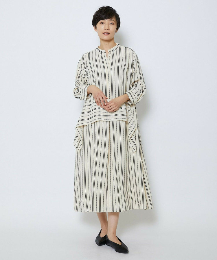 MOGA Collection　レーヨンポリストライプワンピース