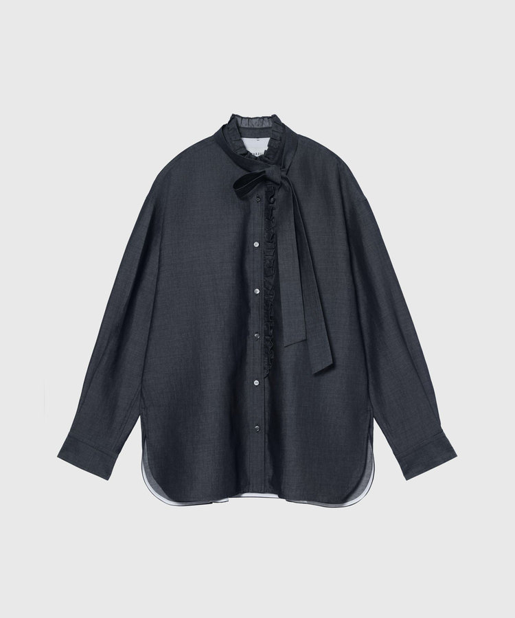 LIGHT DENIM BOW SHIRT / ライトデニムボウシャツ