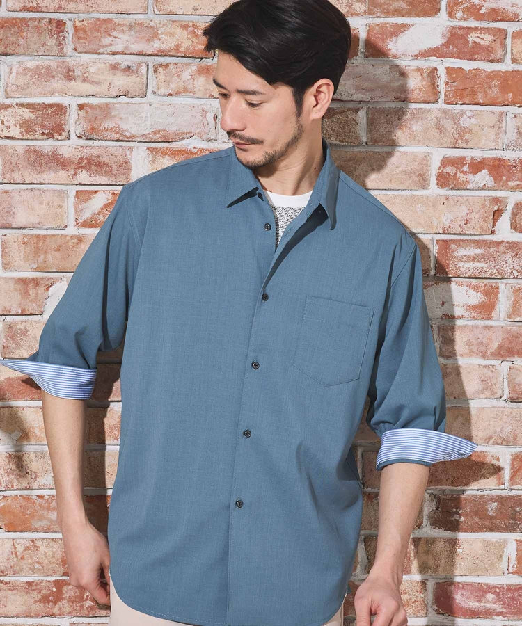 ストレッチカチオン七分袖シャツ