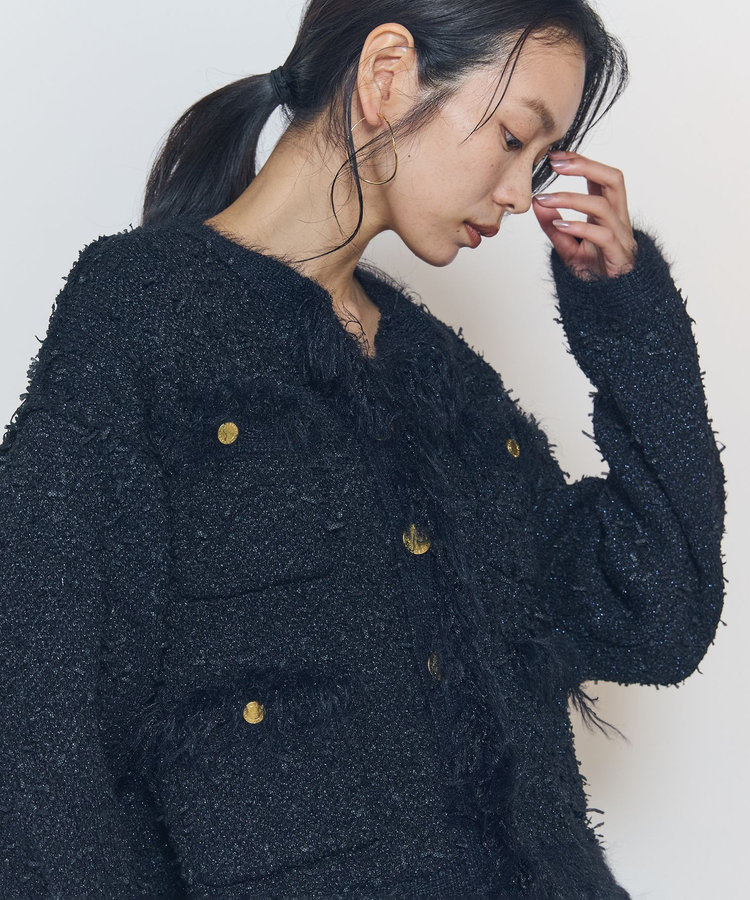 【WEB限定カラーあり】"La Seine"ツイードニットジャケット