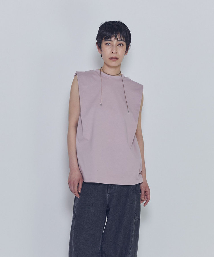 ショルダータックノースリーブTシャツ