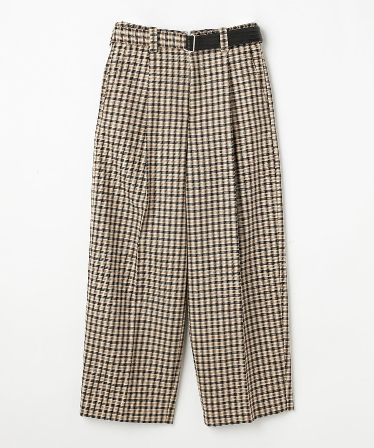 WOOL CHECK BELTED PANTS / ウールチェックベルテッドパンツ