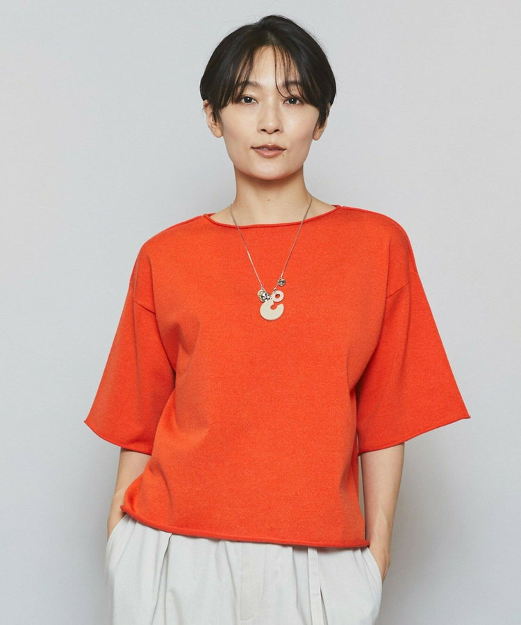 カーリングニットクロップドトップス
