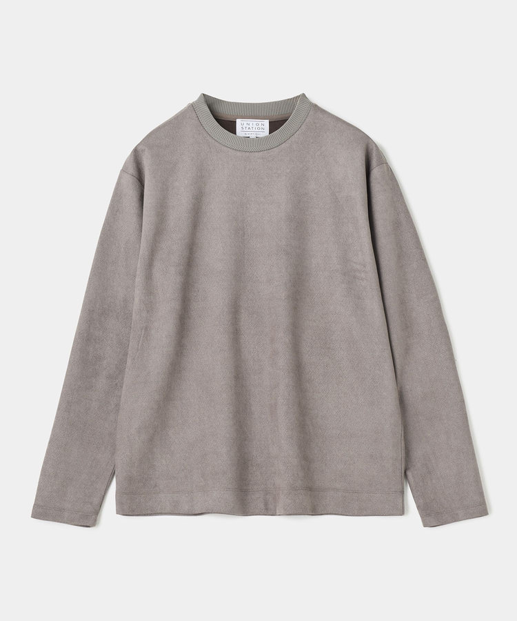 ビーガンスエードエンボスロングスリーブTシャツ
