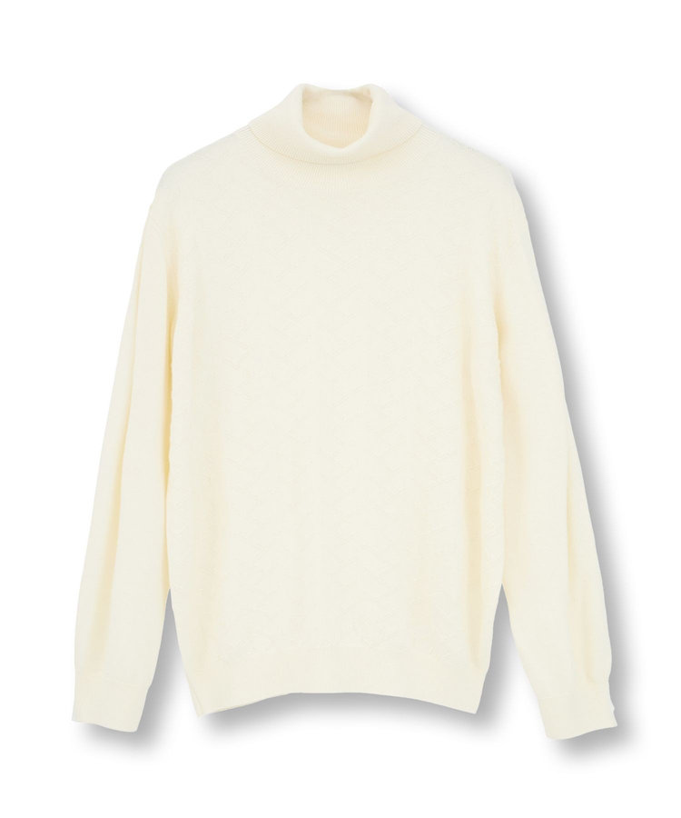 【ACTIVE TAILOR/アクティブテイラー】12Gジャカードタートルネックニット