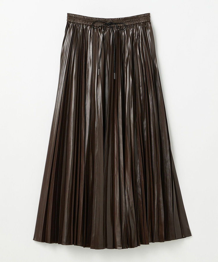 FAUX LEATHER PLEATS SKIRT / フォーレザープリーツスカート