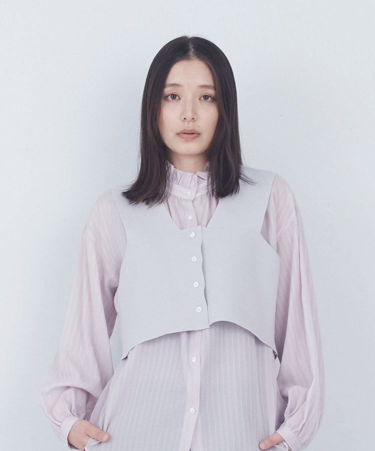 【2way】COTTON SURFミラノリブビスチェ風ベスト