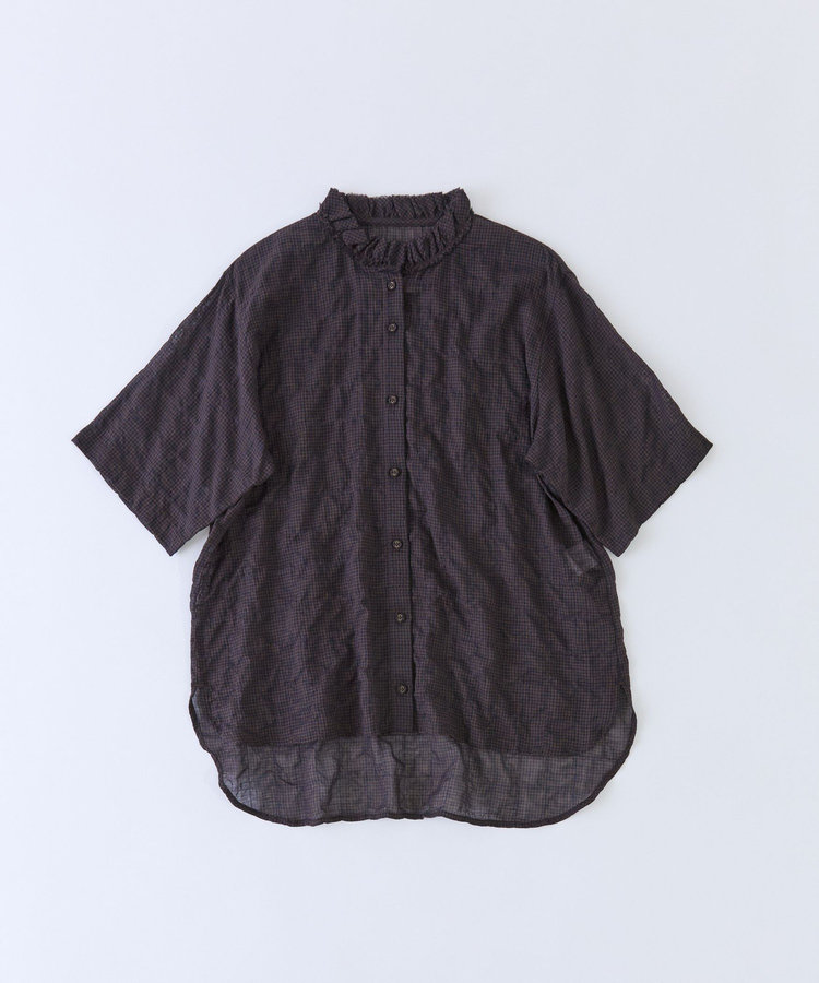 【FAVE】シャーリングダブルフリルカラーブラウス