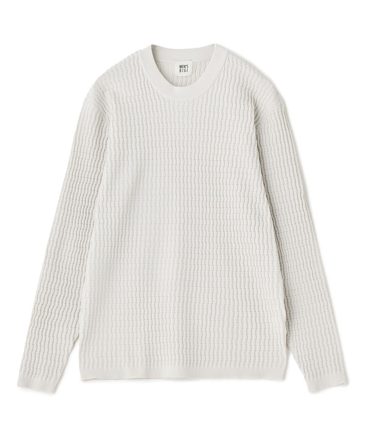 ブリスタージャカード 変形ケーブルモックネックロングTEE