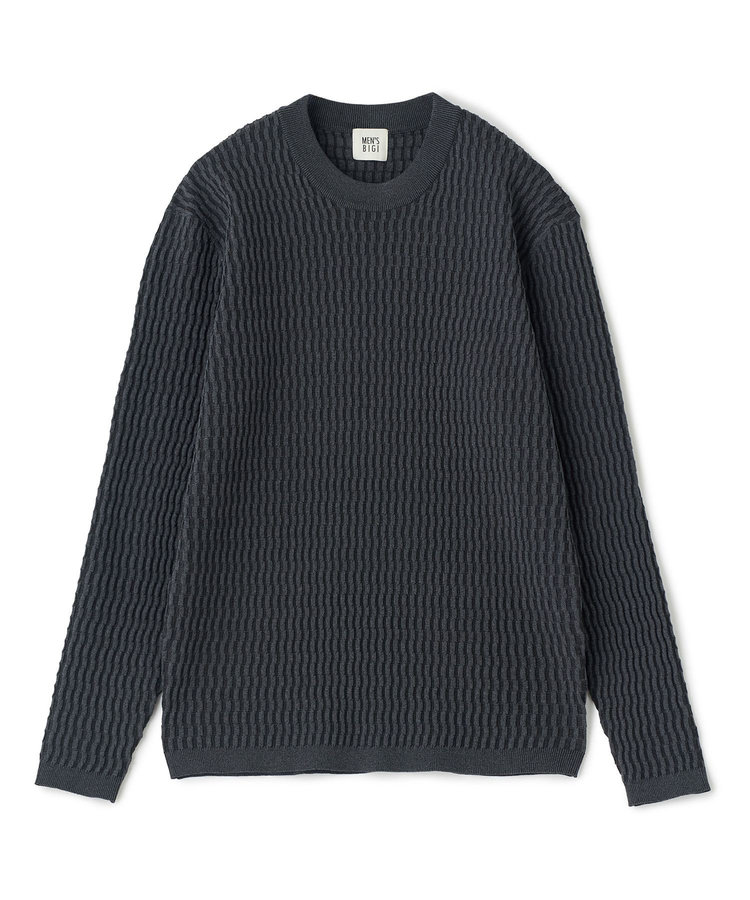 ブリスタージャカード 変形ケーブルモックネックロングTEE