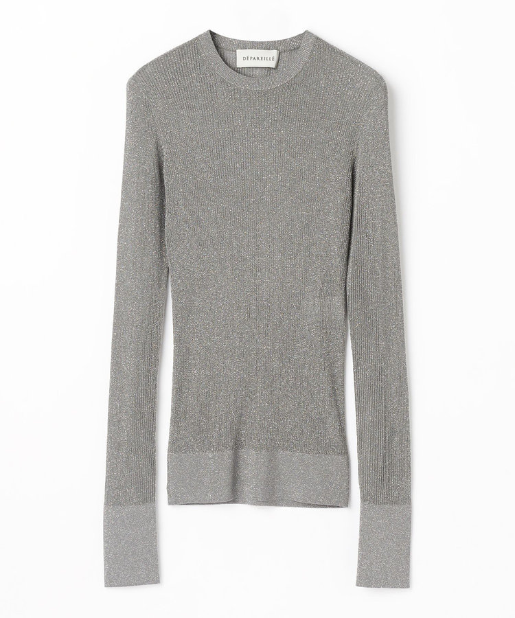 LAME RIB CREW NECK KNIT / ラメリブクルーネックニット