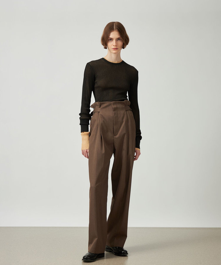 WOOL GABARDINE WAIST BELT PANTS / ウールギャバジンウエストベルトパンツ
