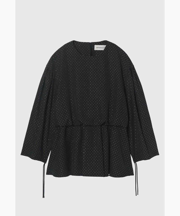 METALLIC DOT JACQUARD GATHER BLOUSE / メタリックドットジャガードギャザーブラウス