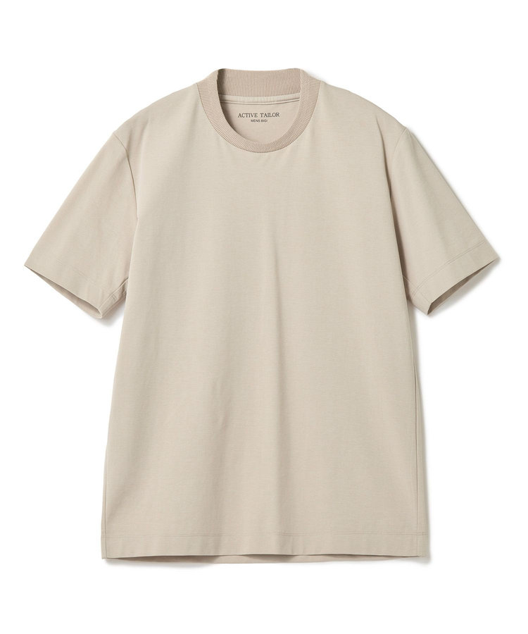 【ACTIVE TAILOR/アクティブテイラー】シルケットスムースクルーネックTシャツ＜接触冷感 / UVカット＞