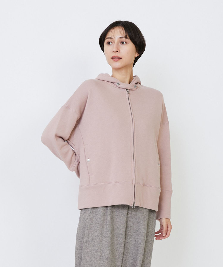 度詰め裏毛ジップフーディ