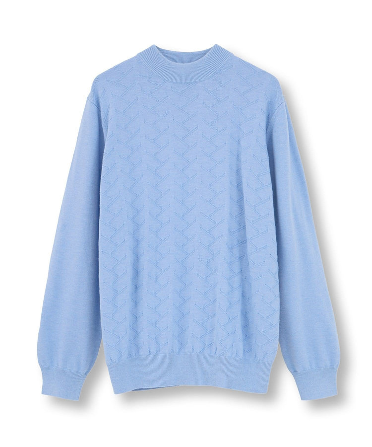 【ACTIVE TAILOR/アクティブテイラー】12Gジャカードモックネックニット