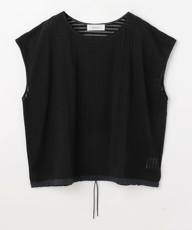 【大きいサイズ】feerique ラッセルメッシュストライププルオーバー