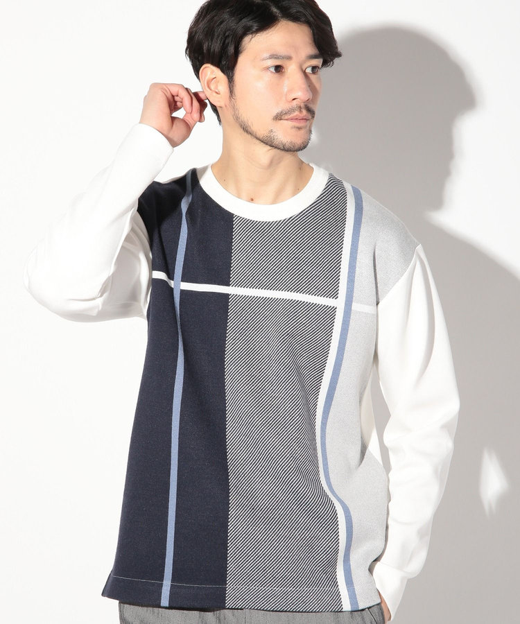 ニット×ダンボールクルネックーロンT