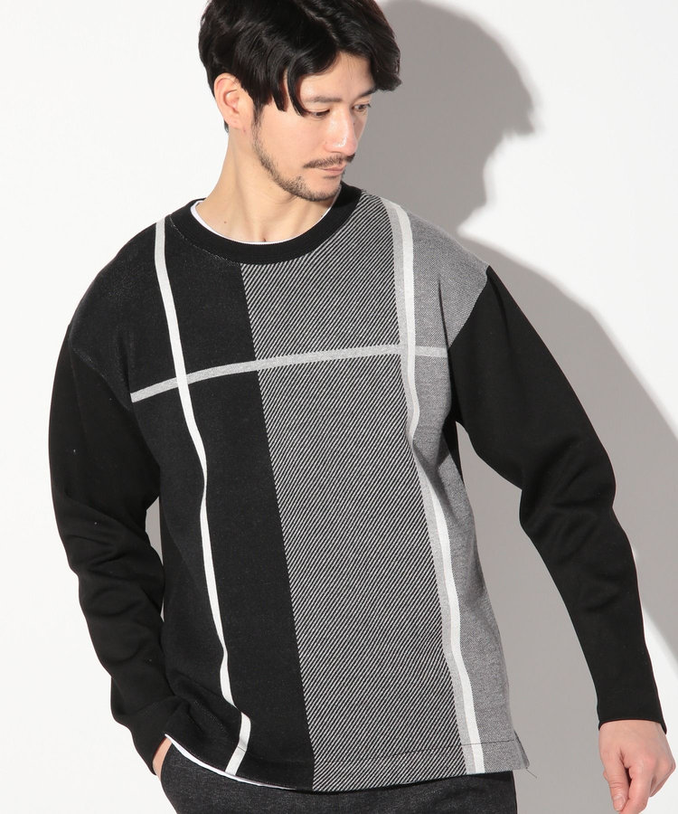 ニット×ダンボールクルネックーロンT
