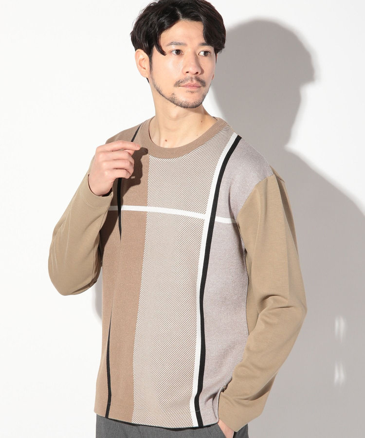 ニット×ダンボールクルネックーロンT