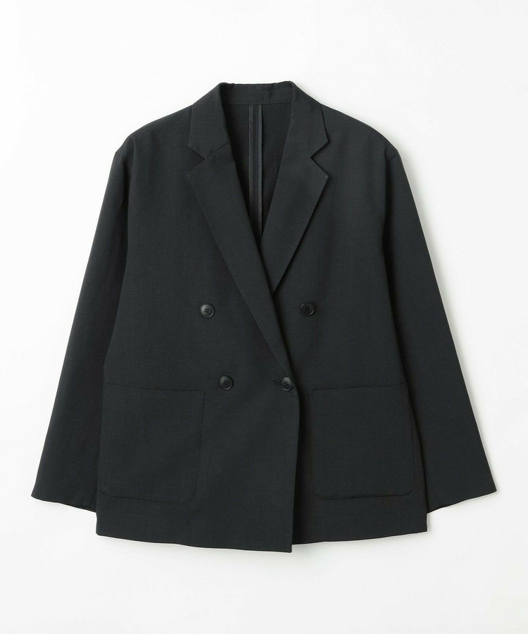 ポリエステルワッシャーダブルブレストボクシージャケット