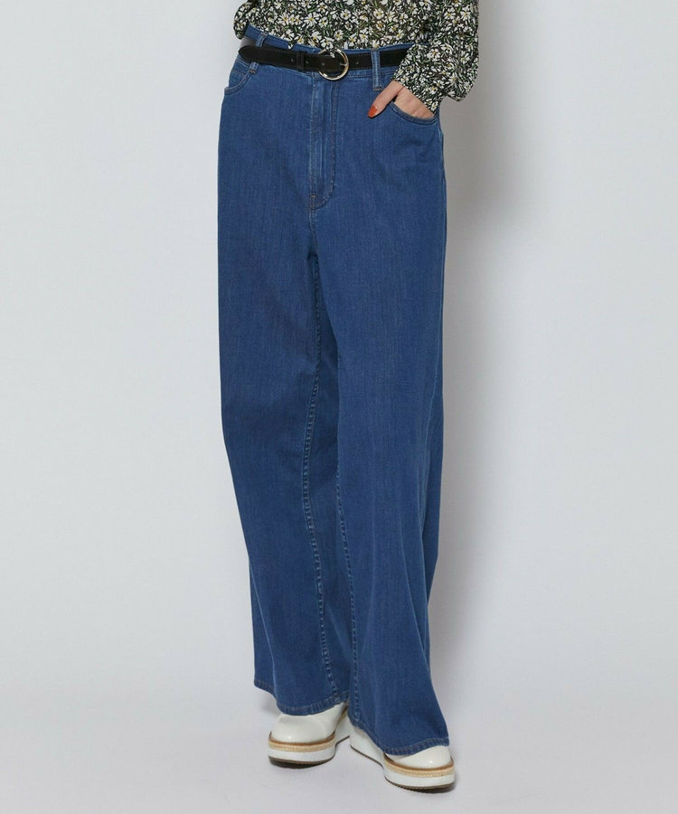 7ozストレッチデニムセミワイドパンツ