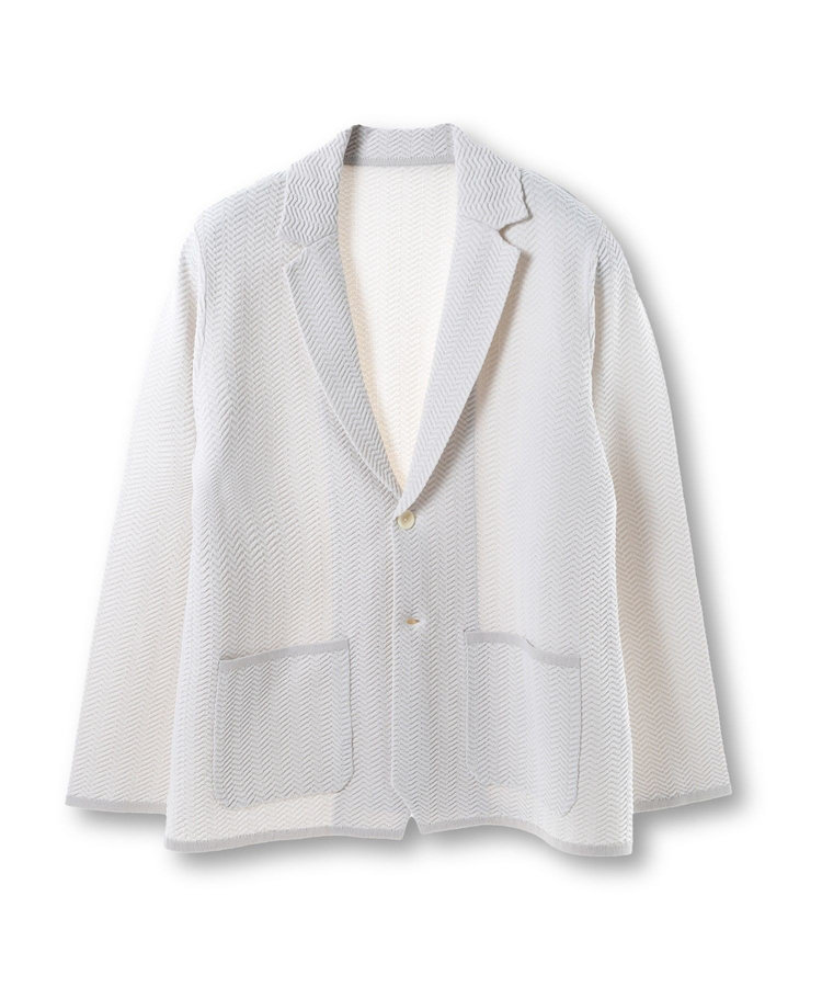 【ACTIVE TAILOR】ヘリンボーンニットジャケット