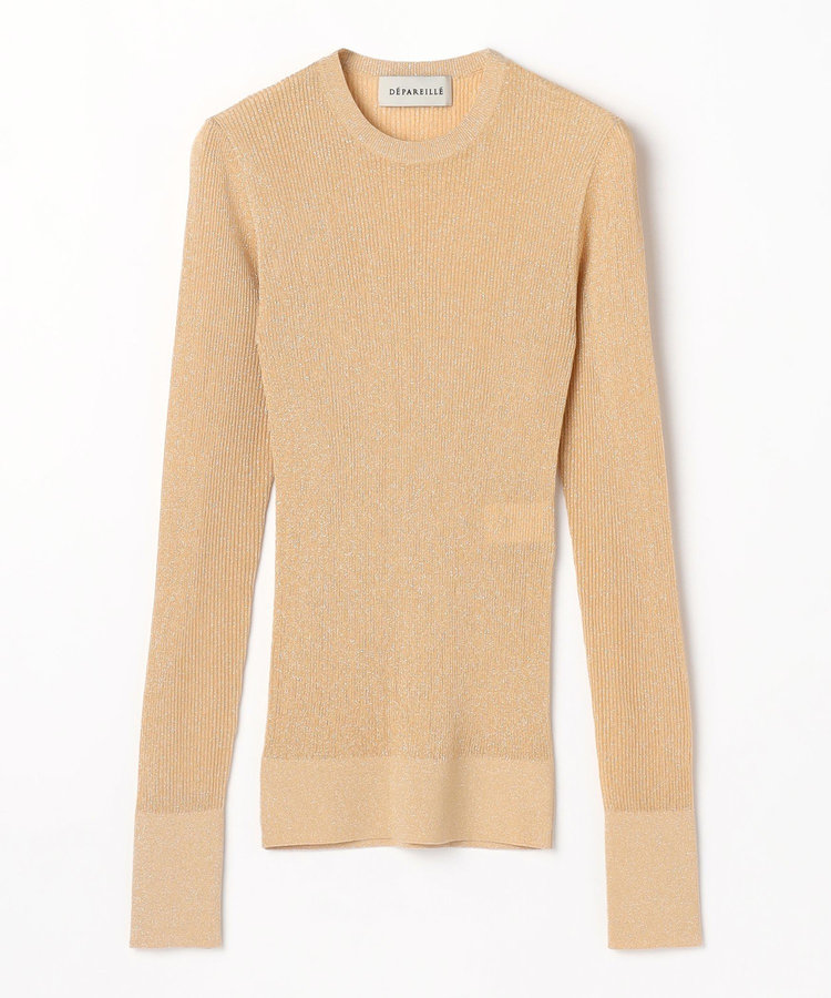LAME RIB CREW NECK KNIT / ラメリブクルーネックニット
