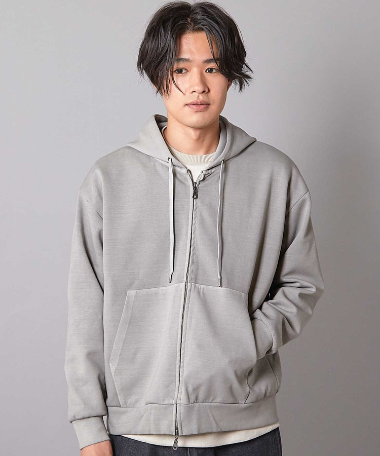 フェードポンチジップ ショート丈  ジップパーカー
