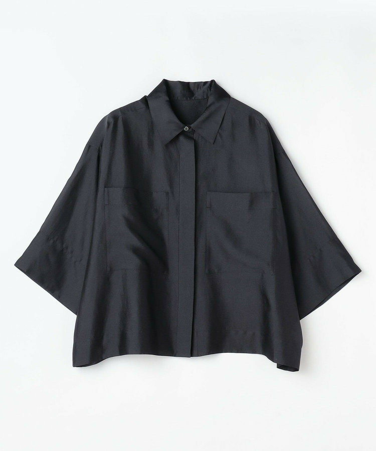 【大きいサイズ】スタイリスト戸野塚かおるコラボ シャイニーワッシャーブラウス