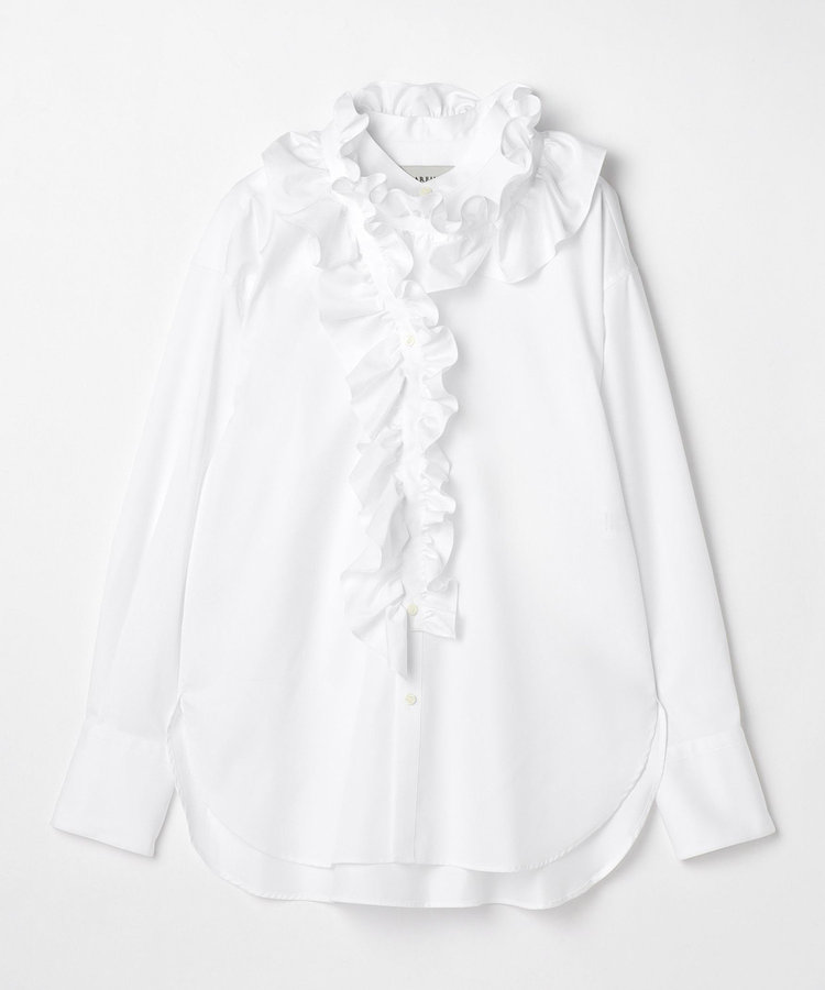 COTTON RUFFLE BOW SHIRT / コットンラッフルボウシャツ