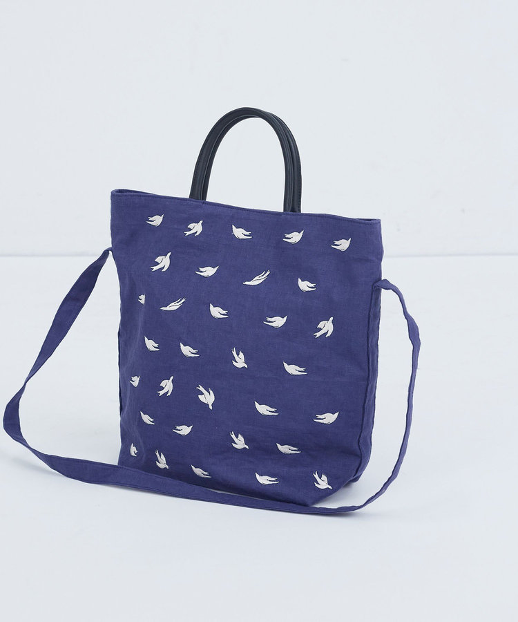 【2way】トリ刺繍バッグ